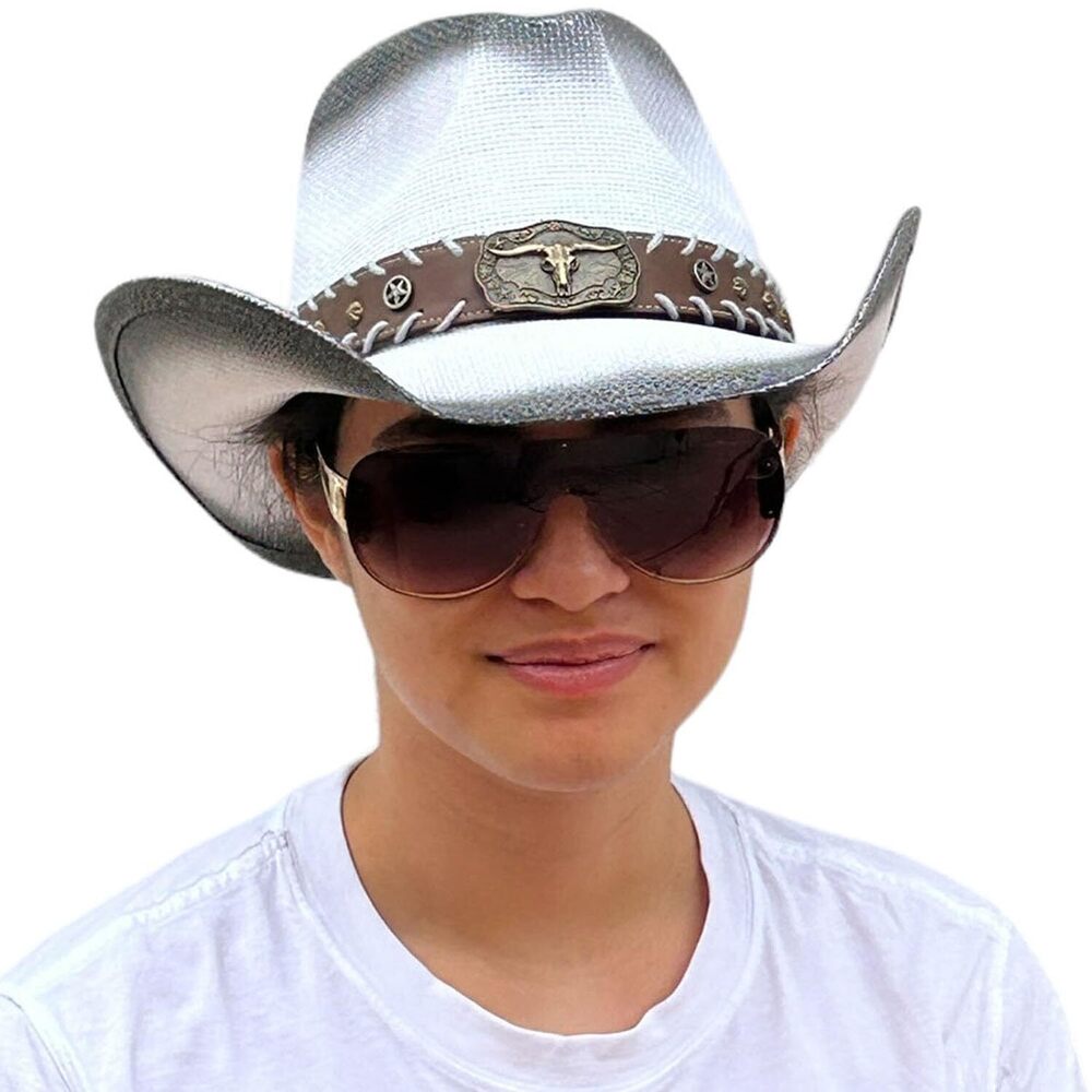 8696 Straw Cowboy Hat Men Cowgirl Hats Women Sun Hat Sombreros Vagueros